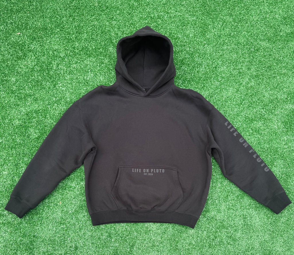 'Out Of Reach' Black Heavyweight Oversized Pullover Hoodie