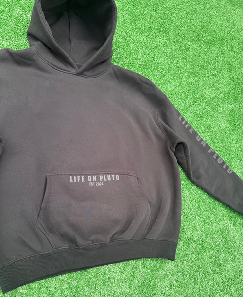 'Out Of Reach' Black Heavyweight Oversized Pullover Hoodie