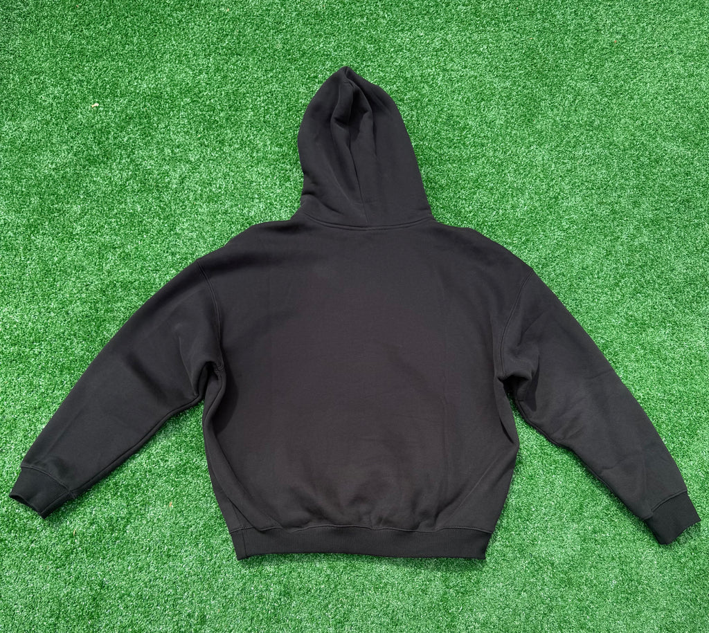 'Out Of Reach' Black Heavyweight Oversized Pullover Hoodie